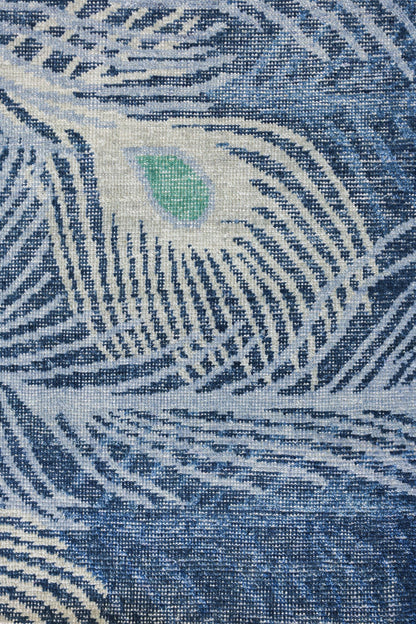 Peacock Feather Handwoven Transitional Rug, J80016