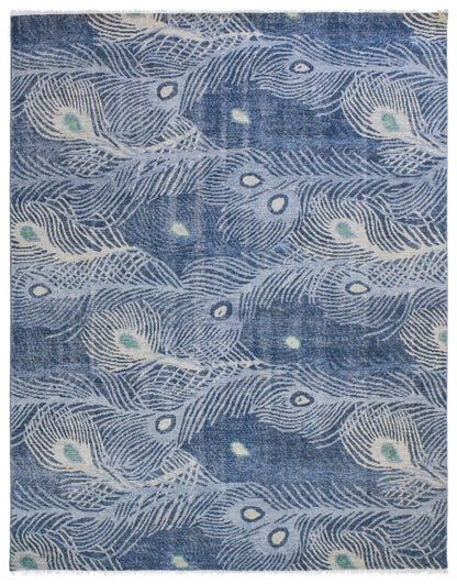 Peacock Feather Handwoven Transitional Rug
