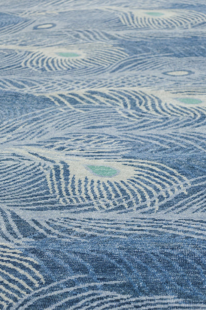 Peacock Feather Handwoven Transitional Rug, J80018