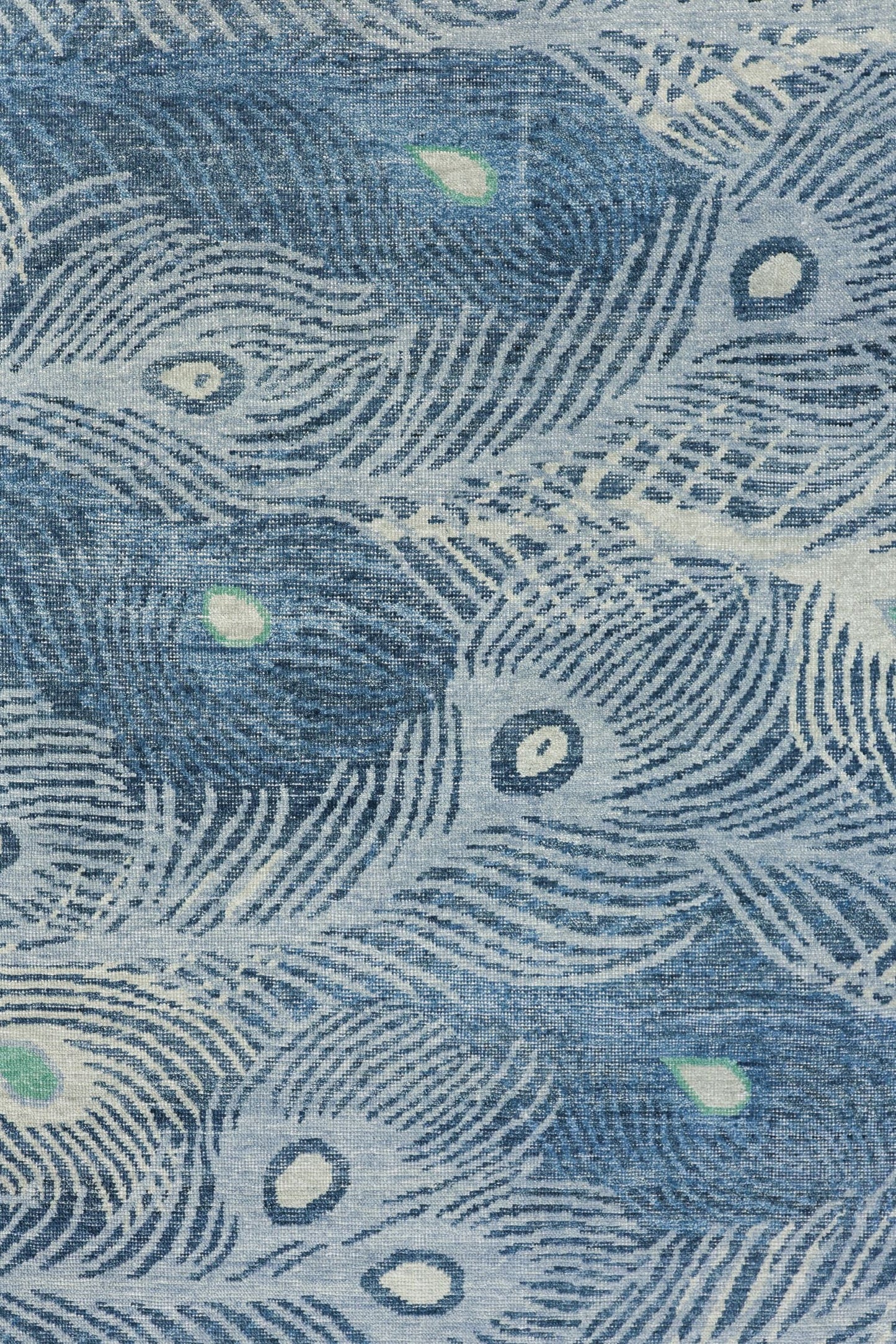 Peacock Feather Handwoven Transitional Rug, J80018