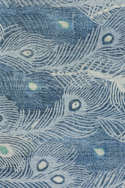 Peacock Feather Handwoven Transitional Rug, J80018