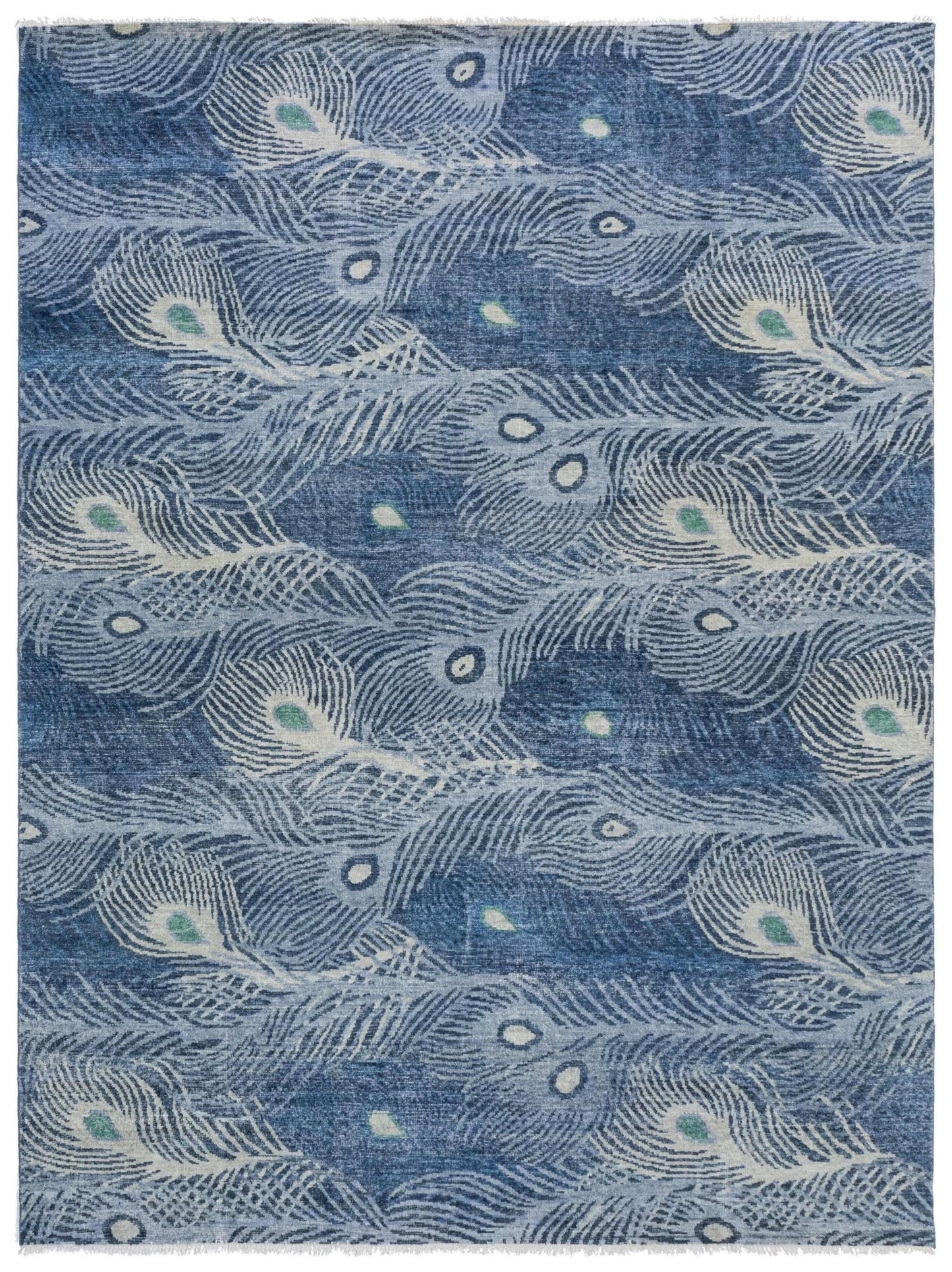 Peacock Feather Handwoven Transitional Rug