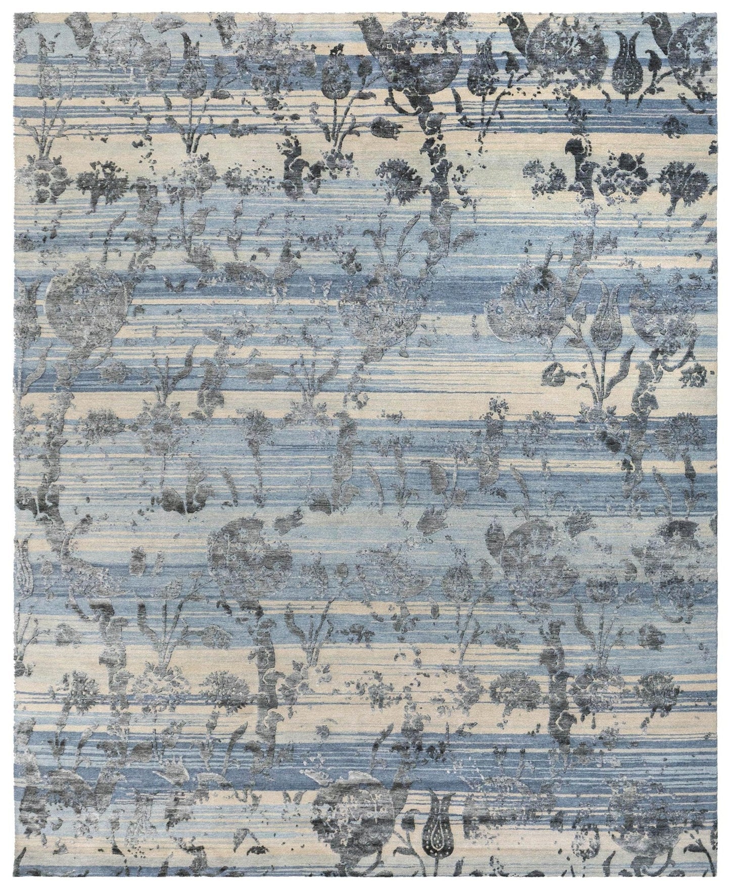  Pomegranate Tulips Handwoven Transitional Rug