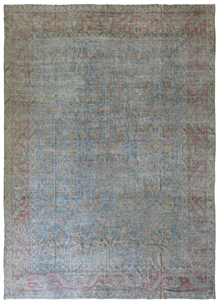 Vintage Sultanabad Handwoven Transitional Rug