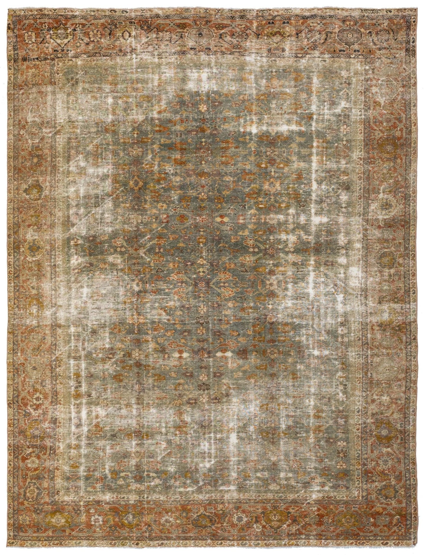 Vintage Sultanabad Handwoven Transitional Rug