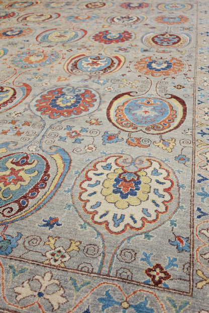 Suzani Handwoven Transitional Rug, 77747