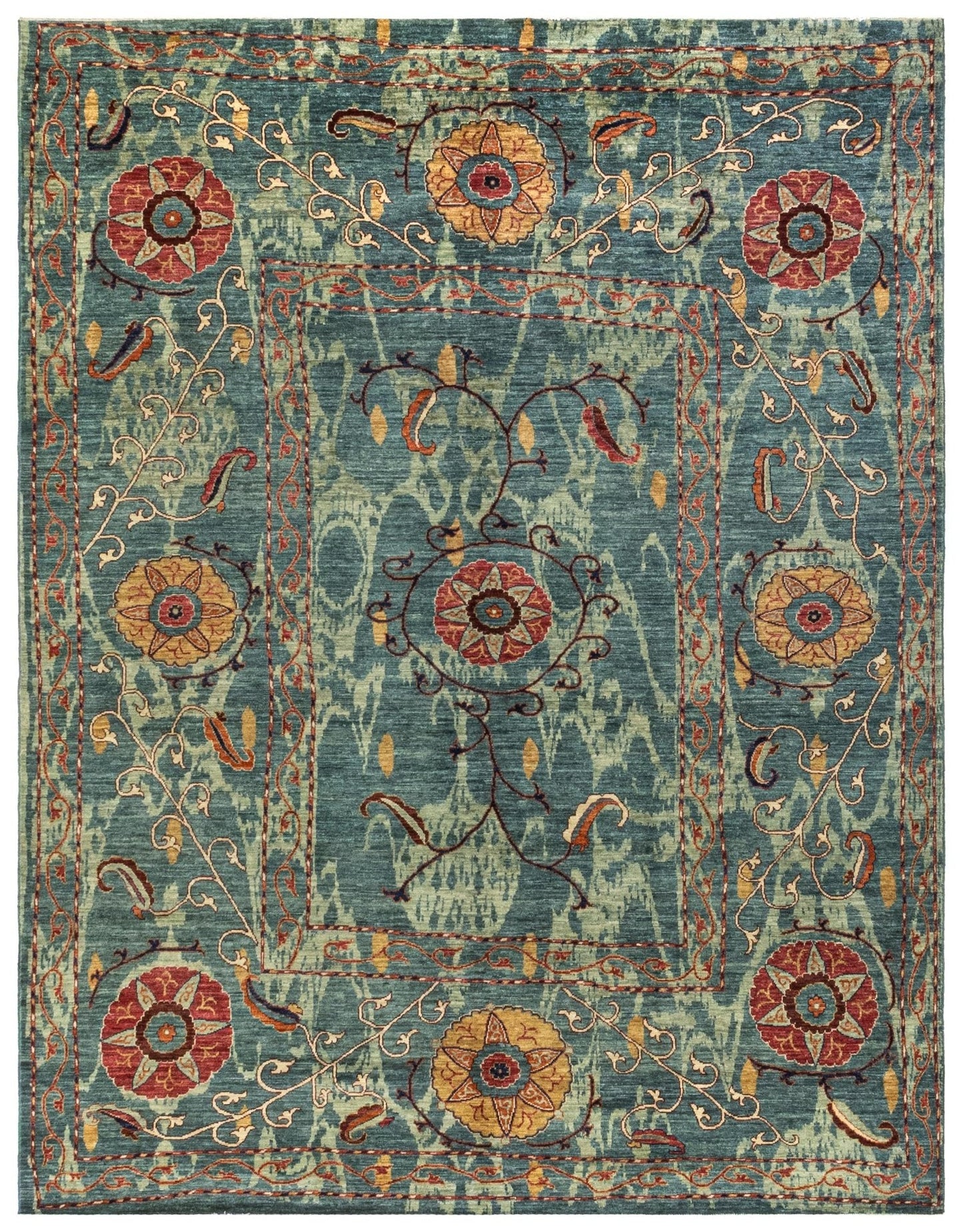 Suzani Handwoven Transitional Rug