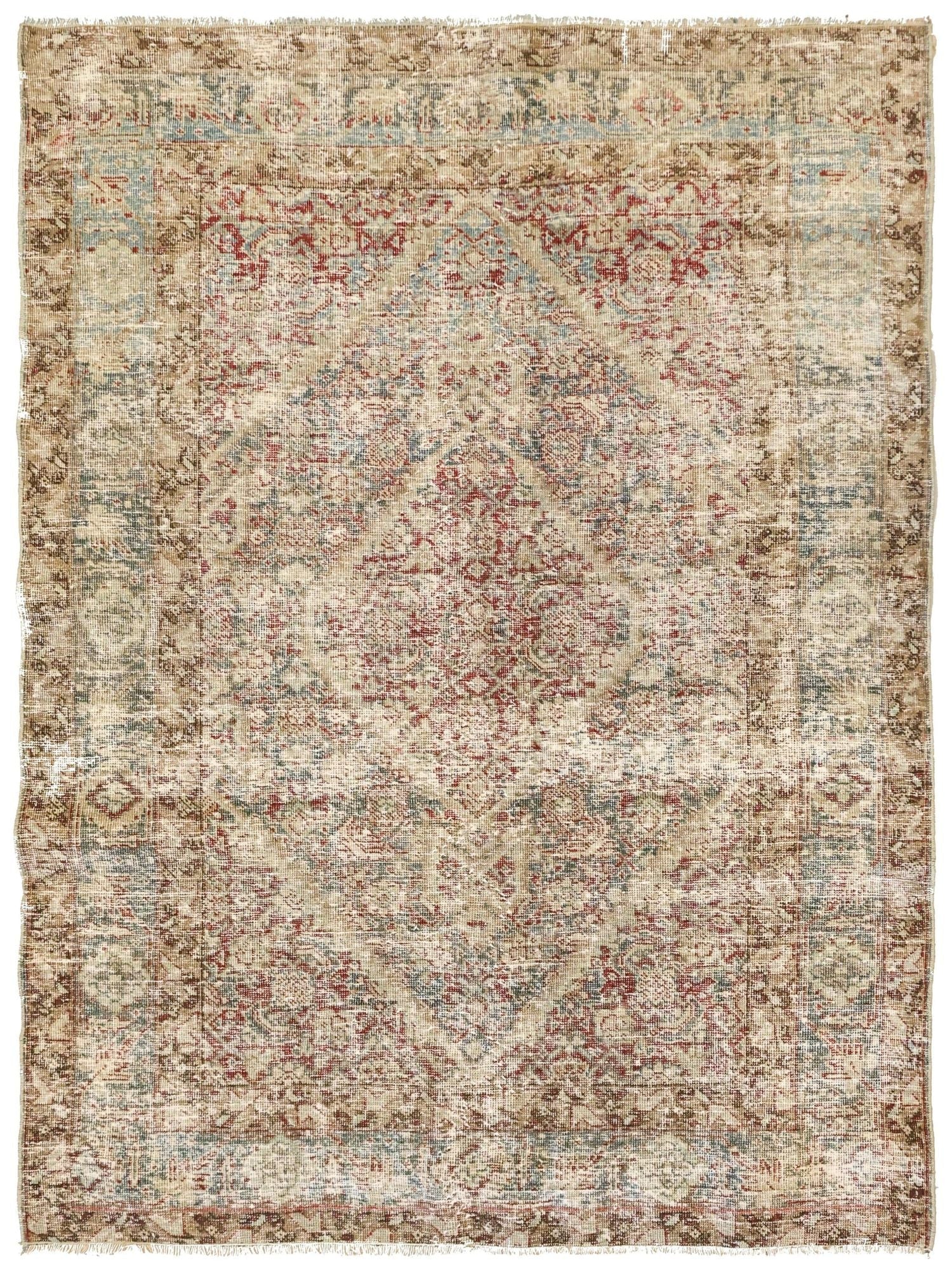 Vintage Tabriz Handwoven Transitional Rug