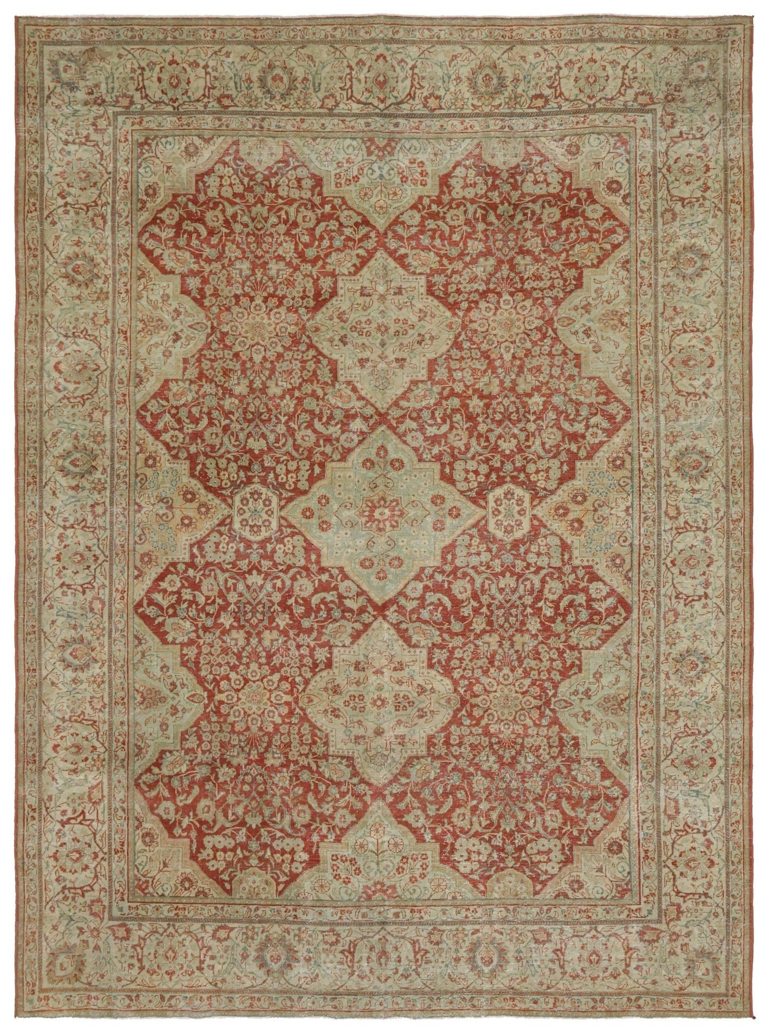 Vintage Tabriz Handwoven Transitional Rug