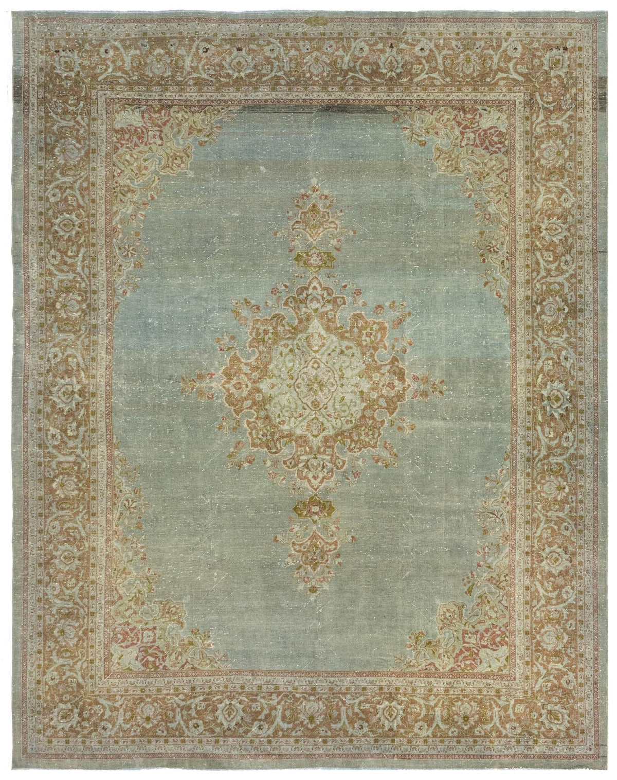 Vintage Tabriz Handwoven Transitional Rug