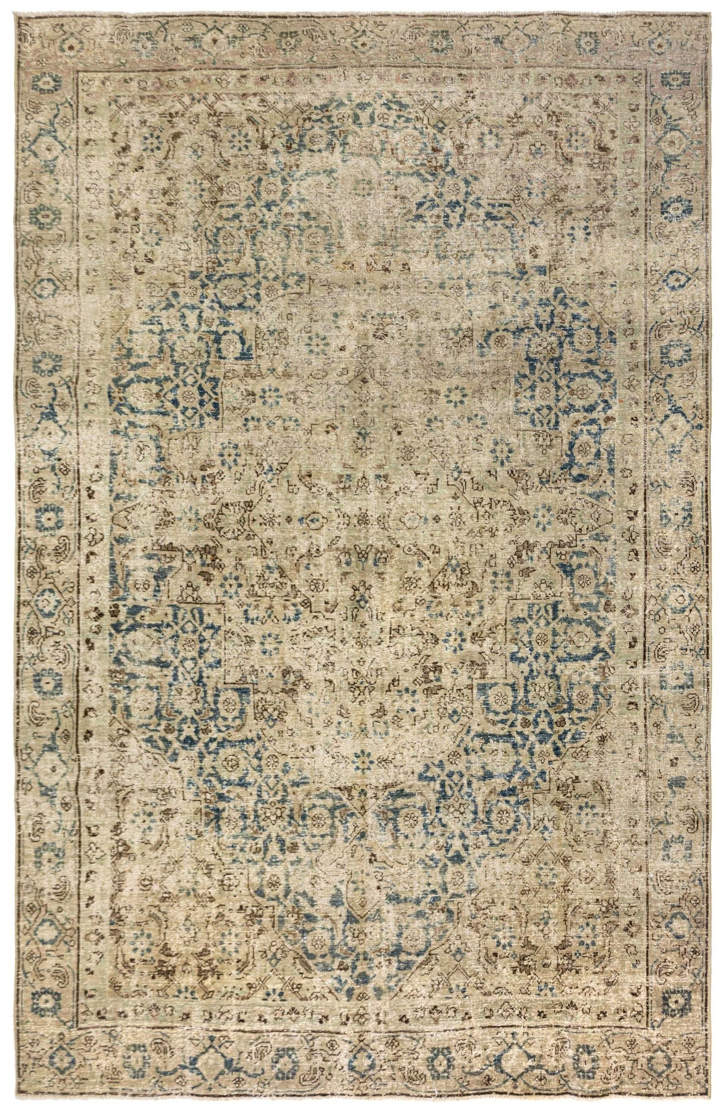 Vintage Tabriz Handwoven Transitional Rug