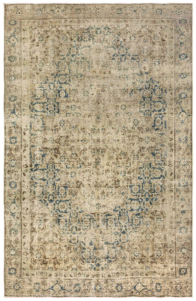 Vintage Tabriz Handwoven Transitional Rug