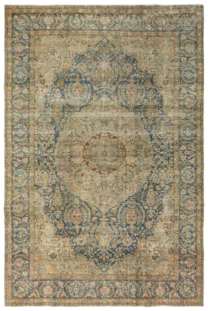 Vintage Tabriz Handwoven Transitional Rug