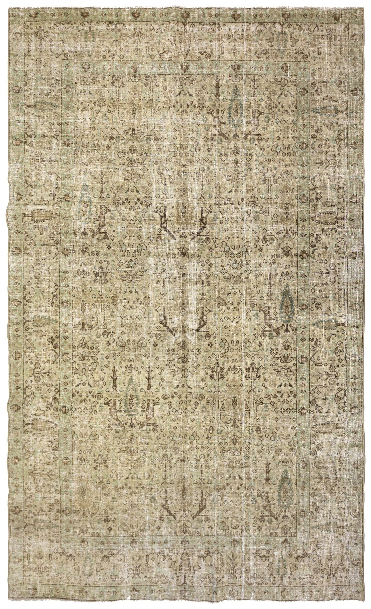 Vintage Tabriz Handwoven Transitional Rug