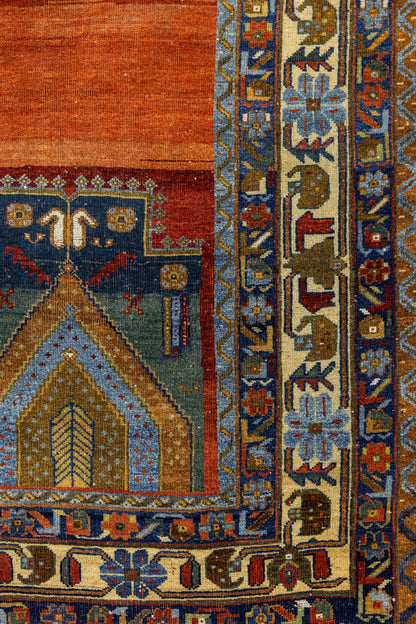 Antique Afshar Handwoven Tribal Rug, JF8807