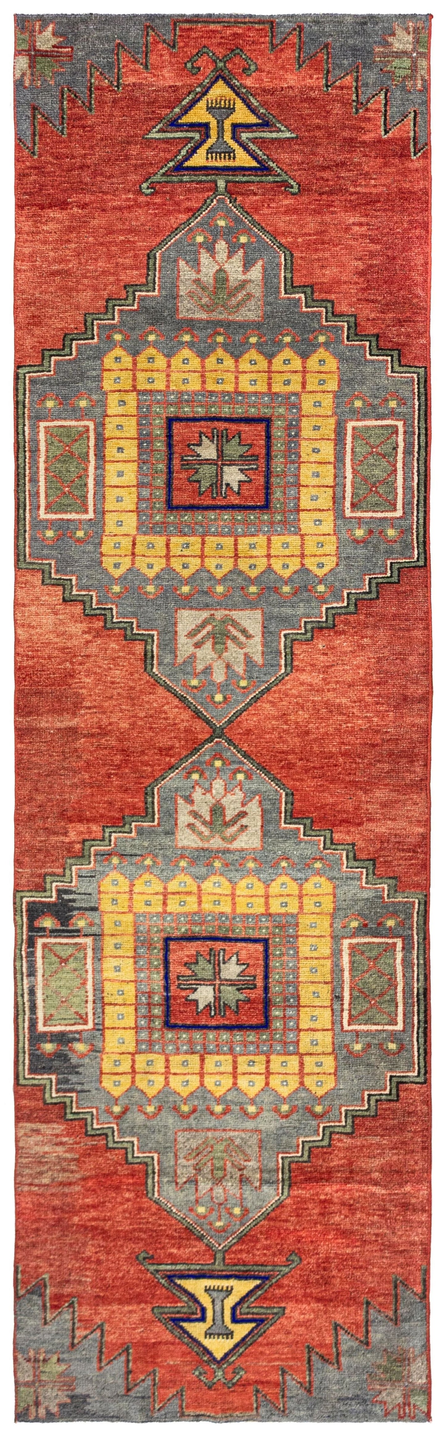 Vintage Anatolian Handwoven Tribal Rug