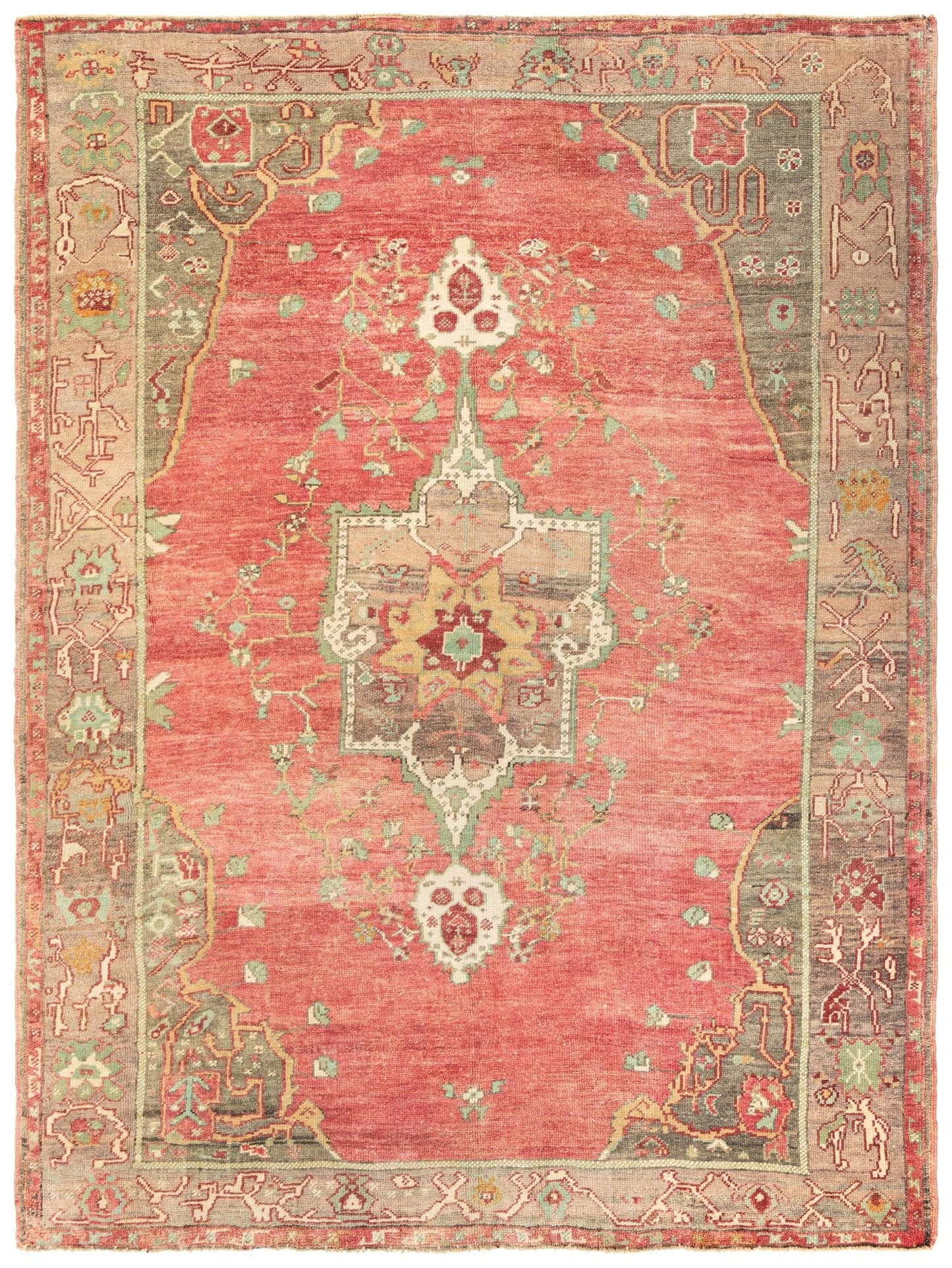 Vintage Anatolian Handwoven Tribal Rug