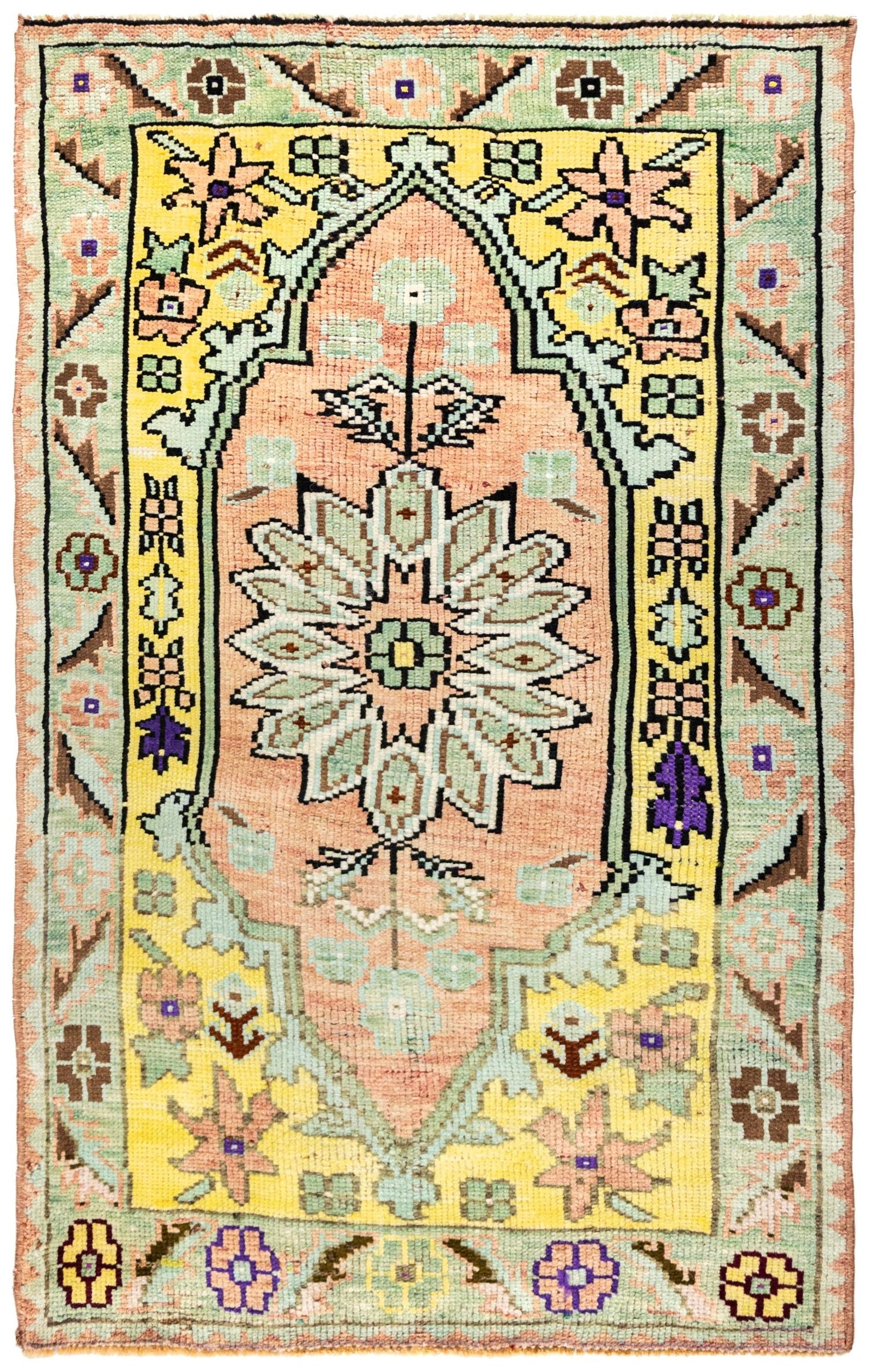 Vintage Anatolian Handwoven Tribal Rug