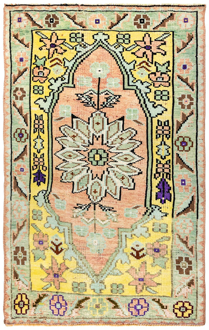 Vintage Anatolian Handwoven Tribal Rug