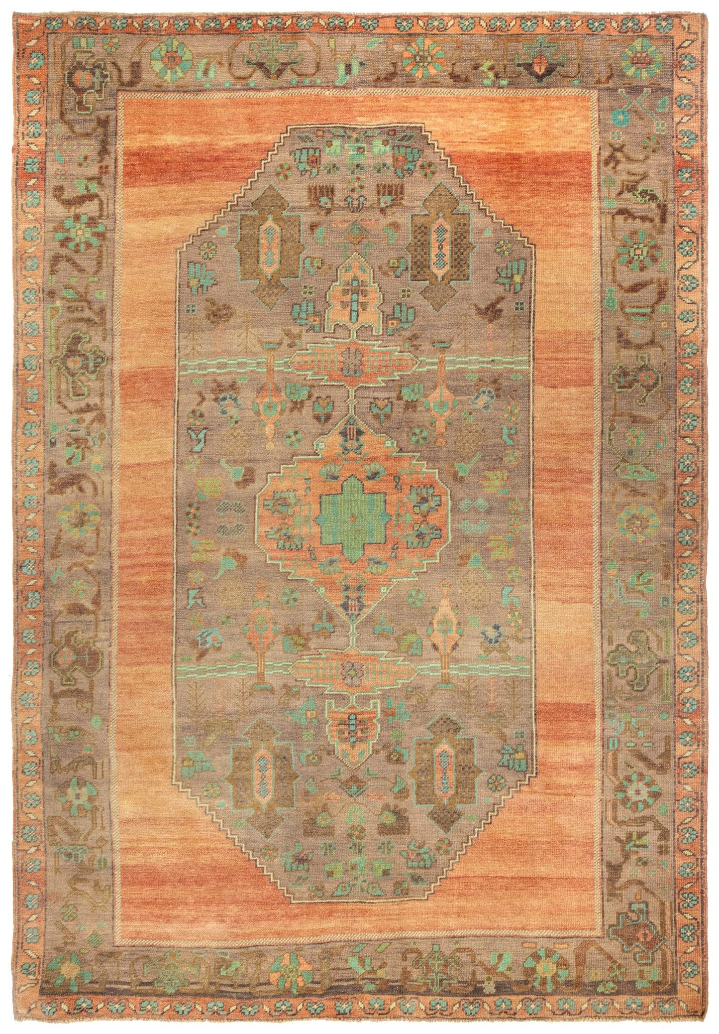 Vintage Anatolian Handwoven Tribal Rug