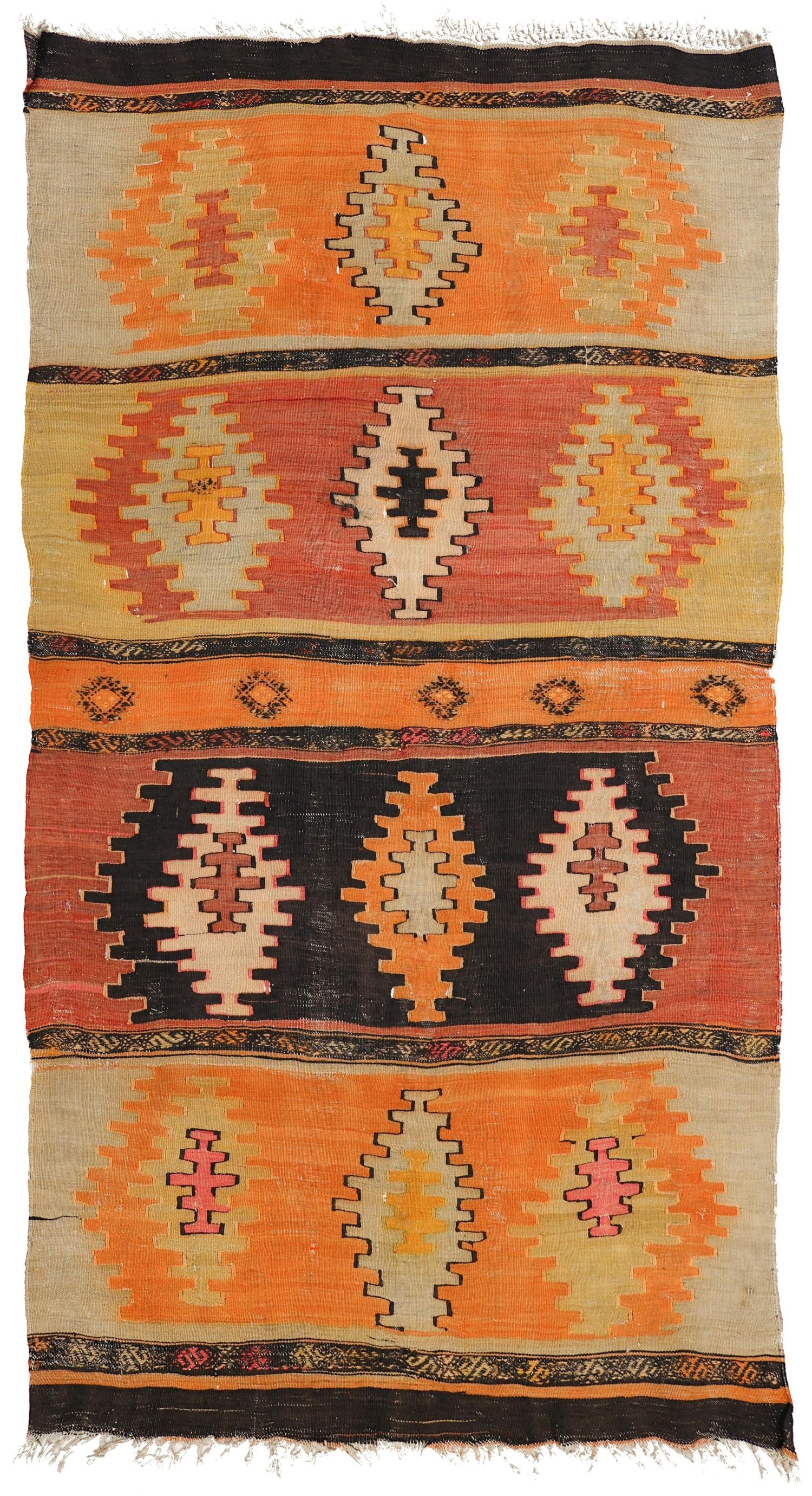 Vintage Anatolian Kilim Handwoven Tribal Rug