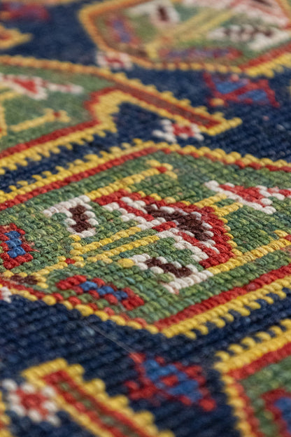 Vintage Azeri Handwoven Tribal Rug, J87202