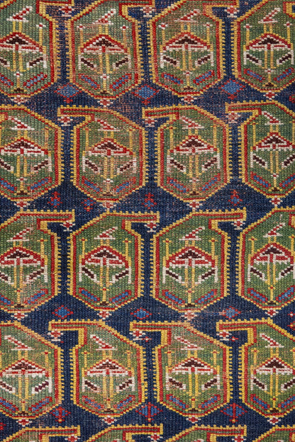 Vintage Azeri Handwoven Tribal Rug, J87202