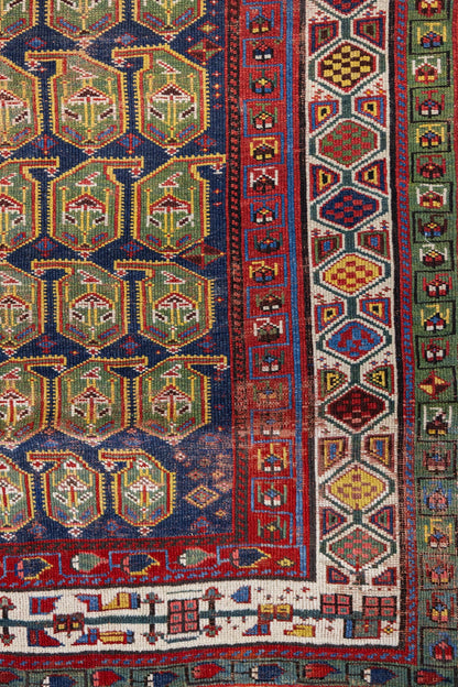 Vintage Azeri Handwoven Tribal Rug, J87202