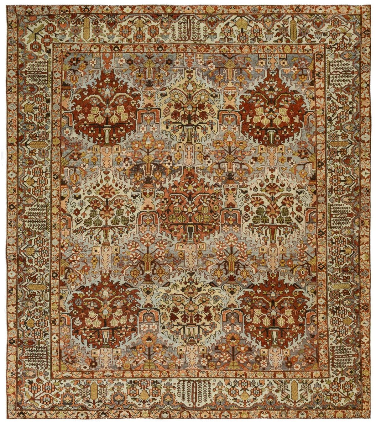 Antique Bakhtiari Handwoven Tribal Rug