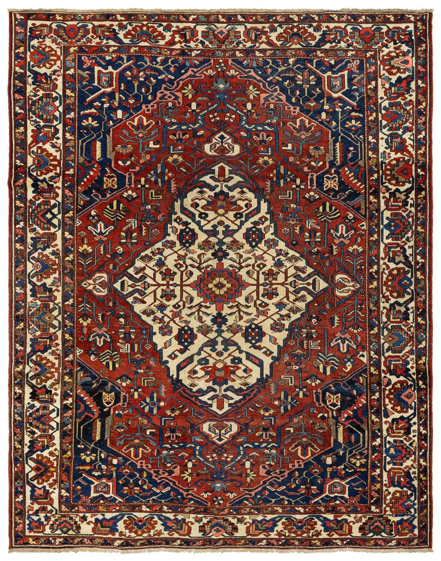 Antique Bakhtiari Handwoven Tribal Rug