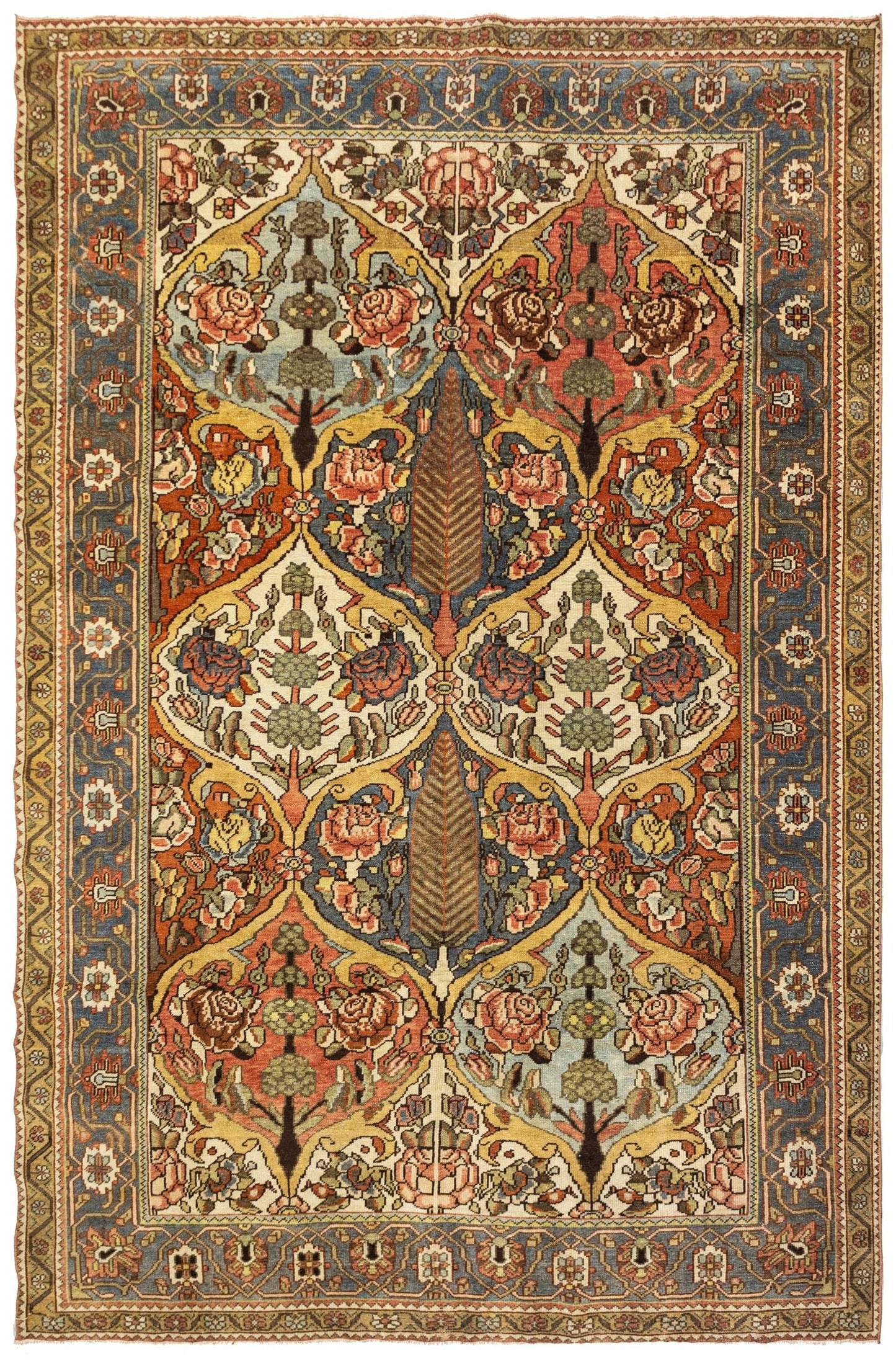 Vintage Bakhtiari Handwoven Tribal Rug