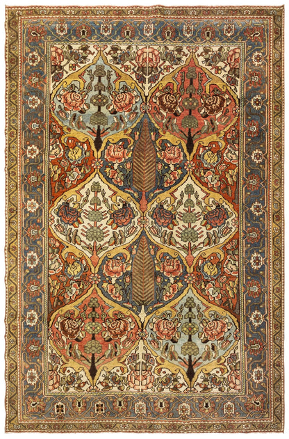 Vintage Bakhtiari Handwoven Tribal Rug