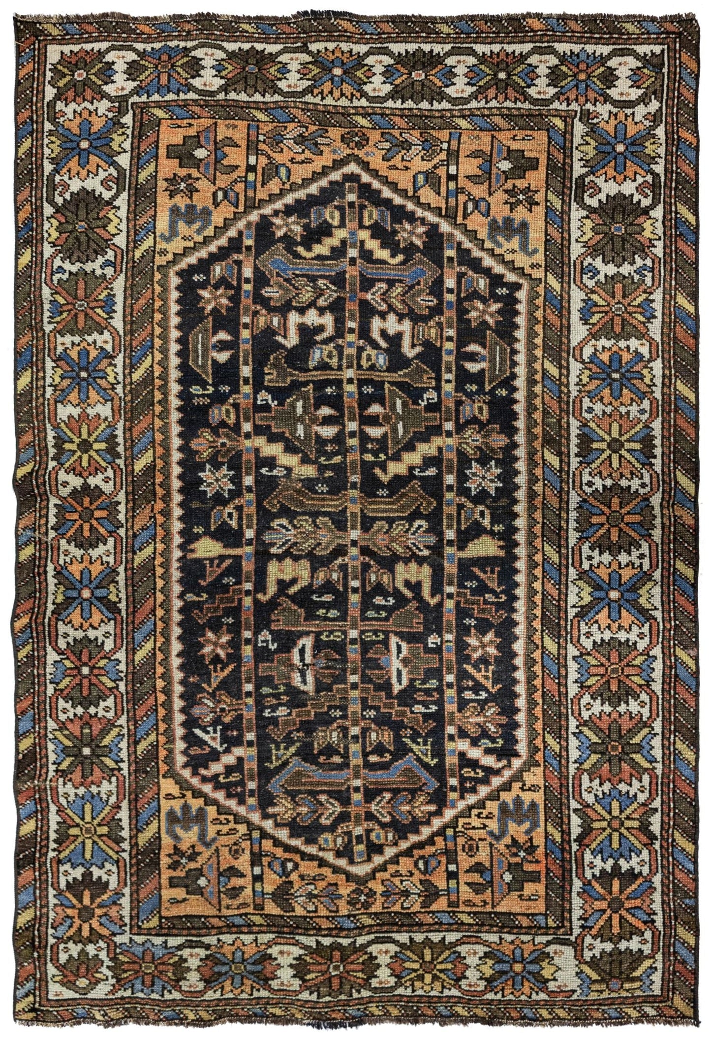 Vintage Bakhtiari Handwoven Tribal Rug