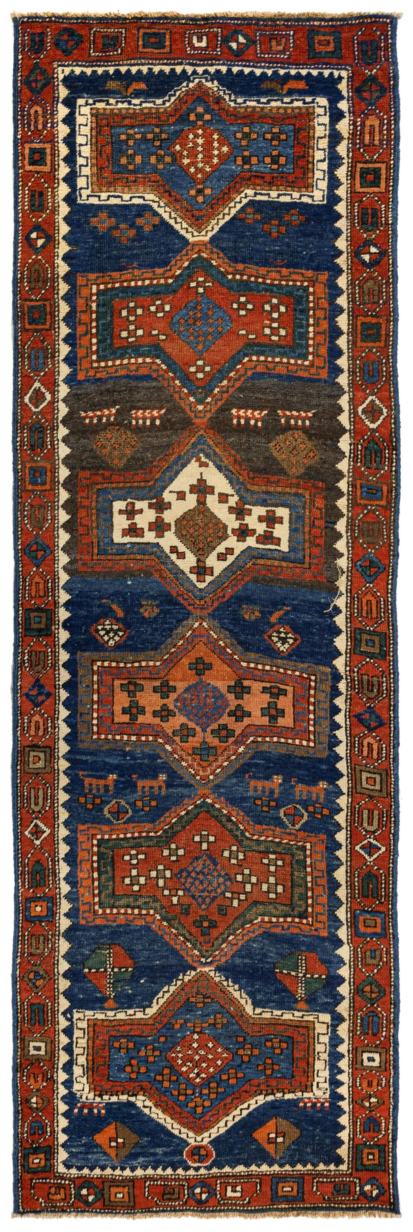 Antique Bakshaish Handwoven Tribal Rug