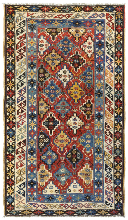 Antique Baku Handwoven Tribal Rug
