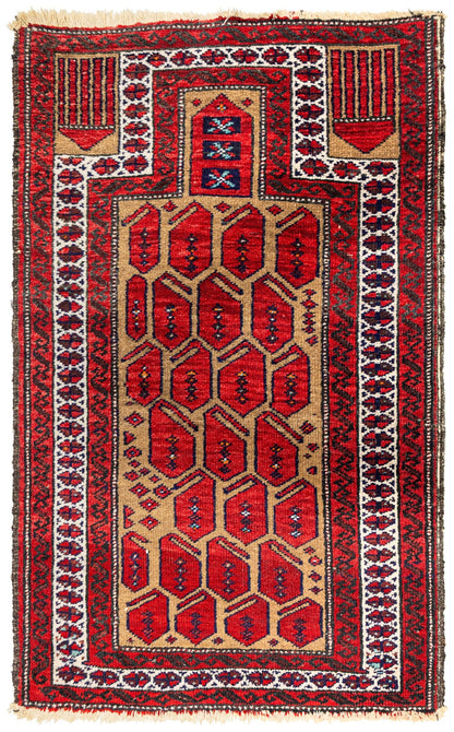 Vintage Baluch Handwoven Tribal Rug