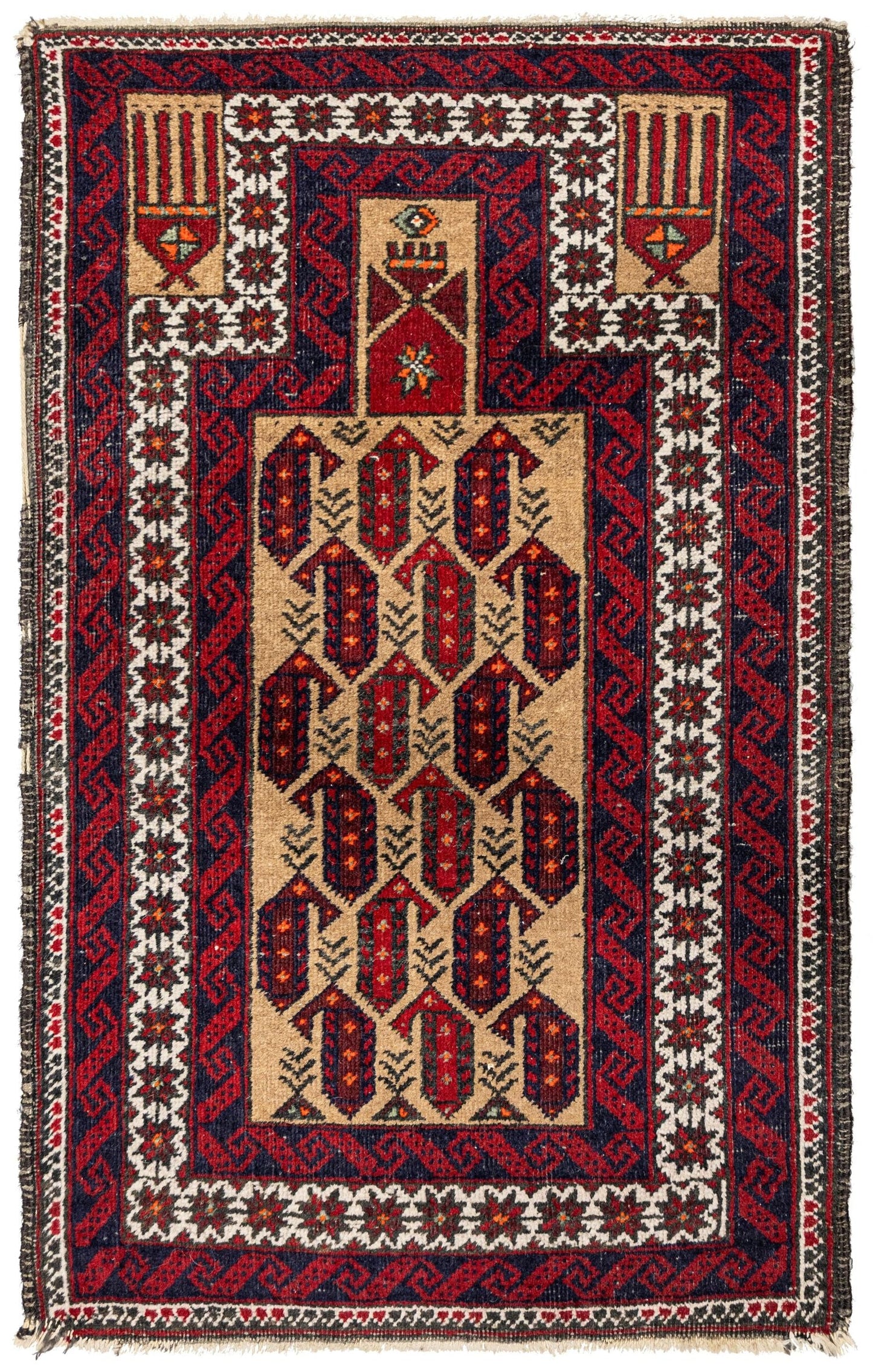 Vintage Baluch Handwoven Tribal Rug