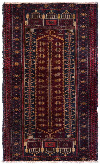  Baluch Handwoven Tribal Rug