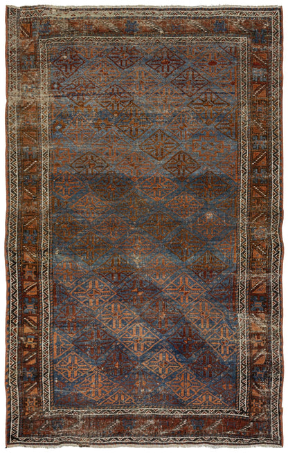 Vintage Baluch Handwoven Tribal Rug