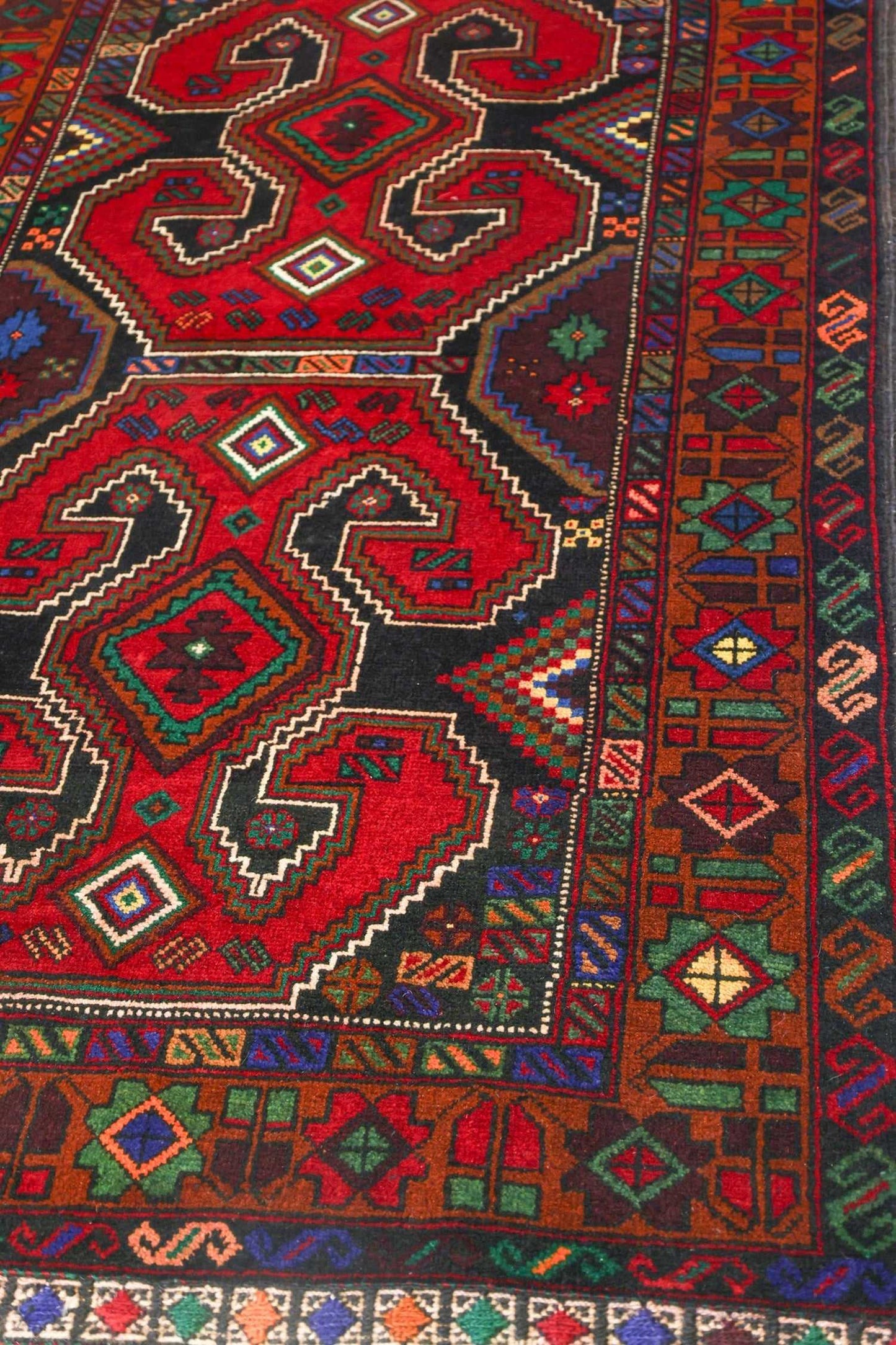 Vintage Baluchi Handwoven Tribal Rug, J77571