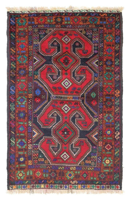 Vintage Baluchi Handwoven Tribal Rug