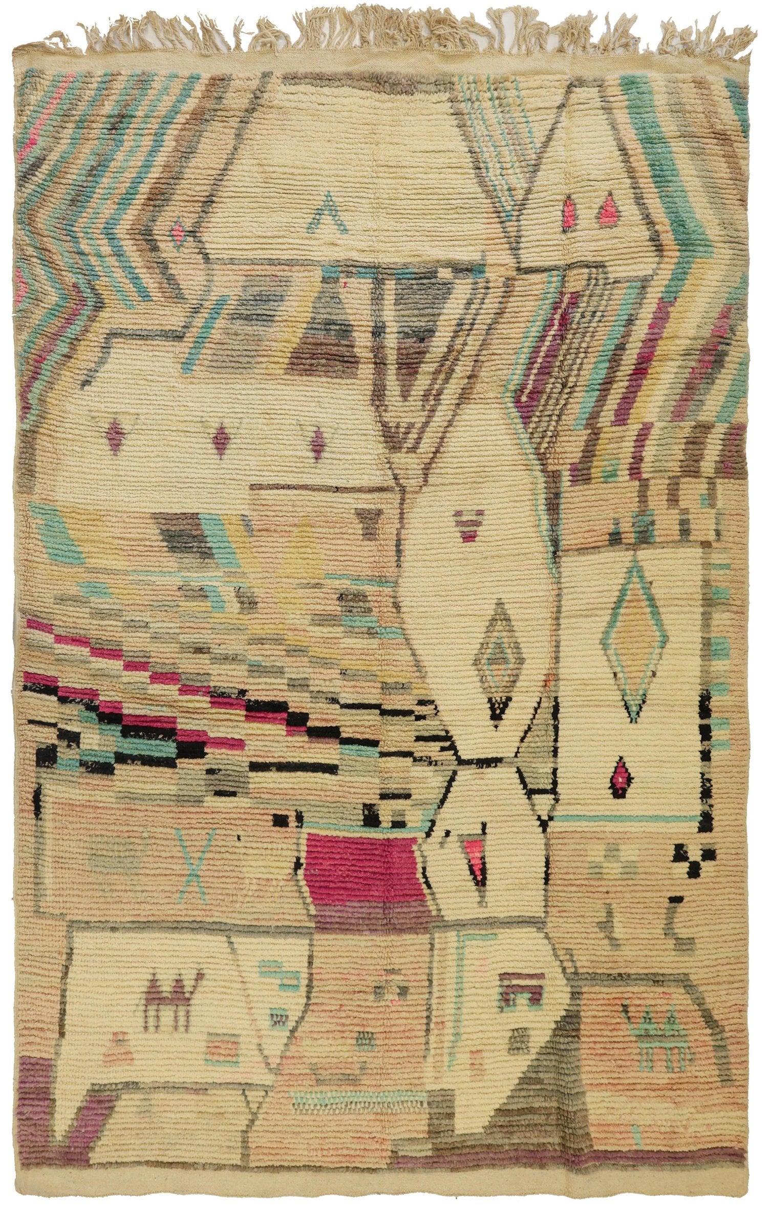 Vintage Berber Handwoven Tribal Rug
