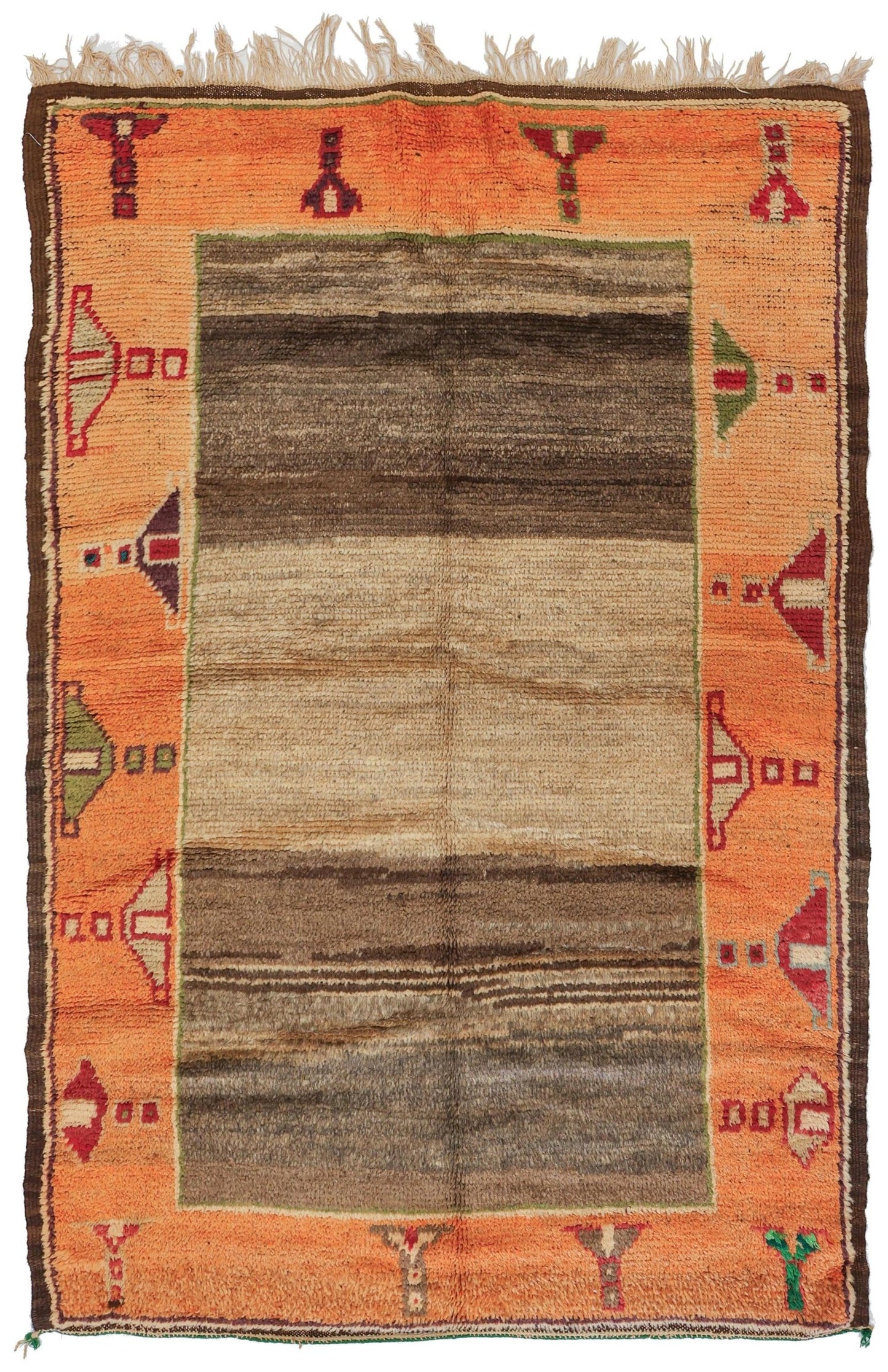 Vintage Berber Handwoven Tribal Rug