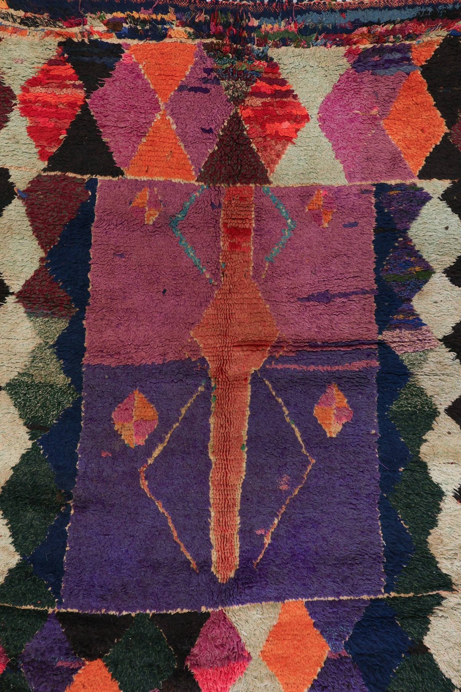 Vintage Berber Handwoven Tribal Rug, J71878