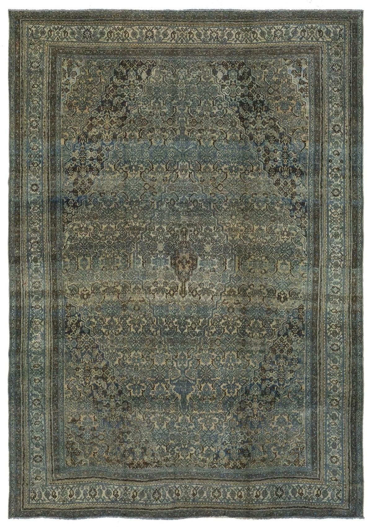 Vintage Bibikabad Handwoven Tribal Rug