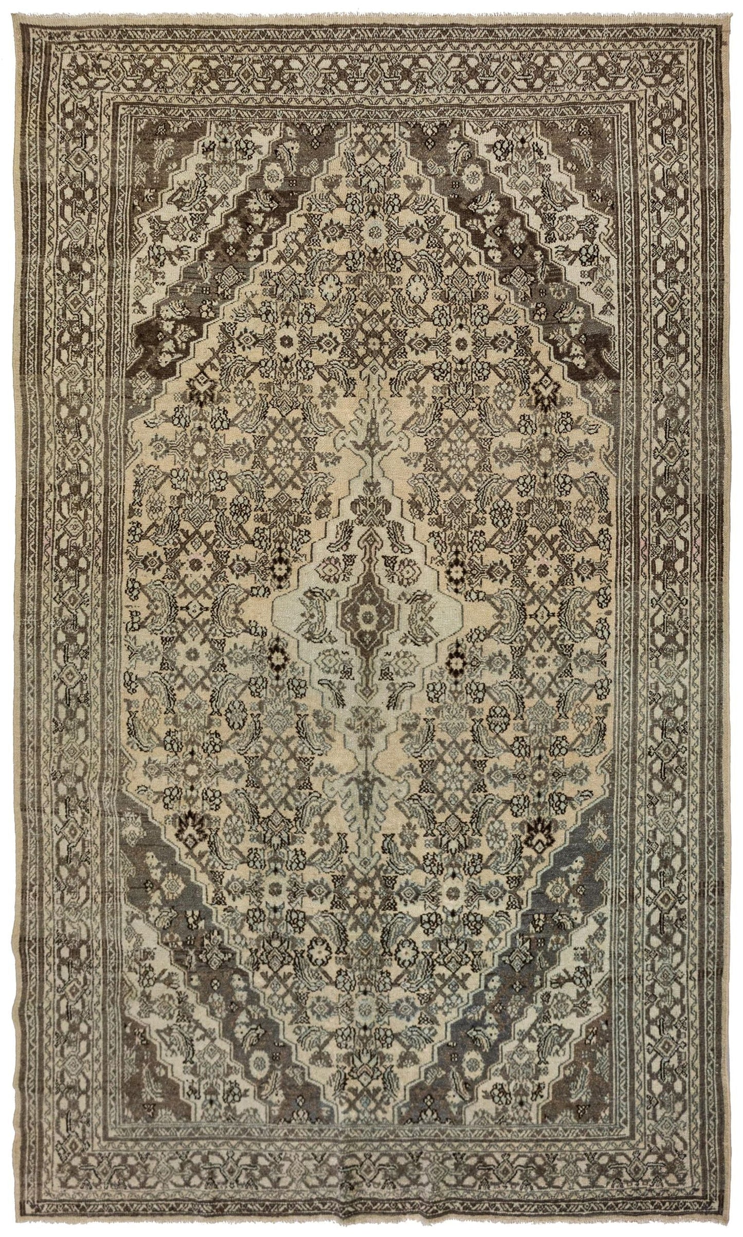 Vintage Bibikabad Handwoven Tribal Rug