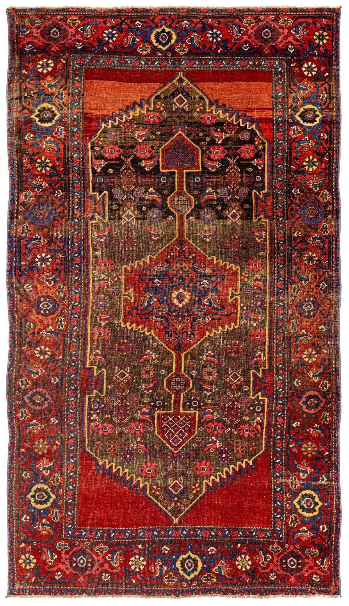 Antique Bijar Handwoven Tribal Rug