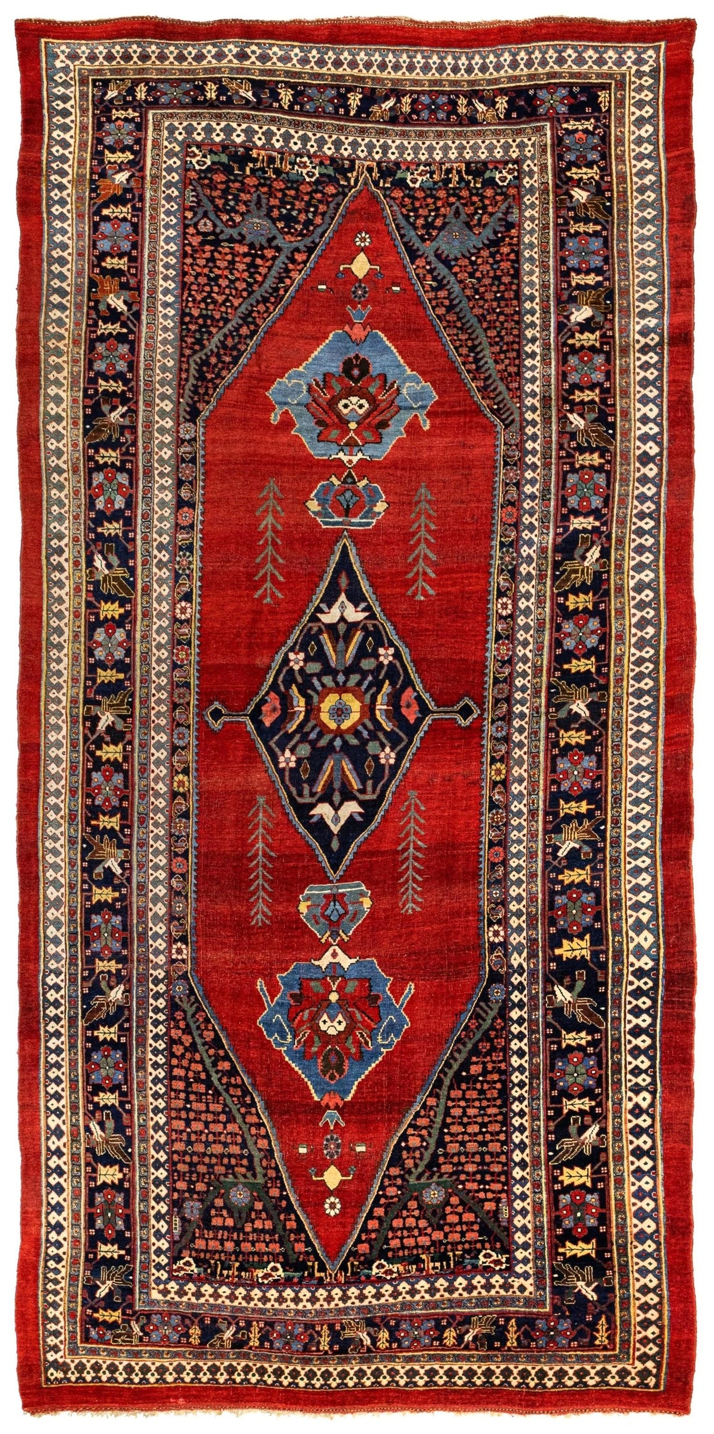 Antique Bijar Handwoven Tribal Rug