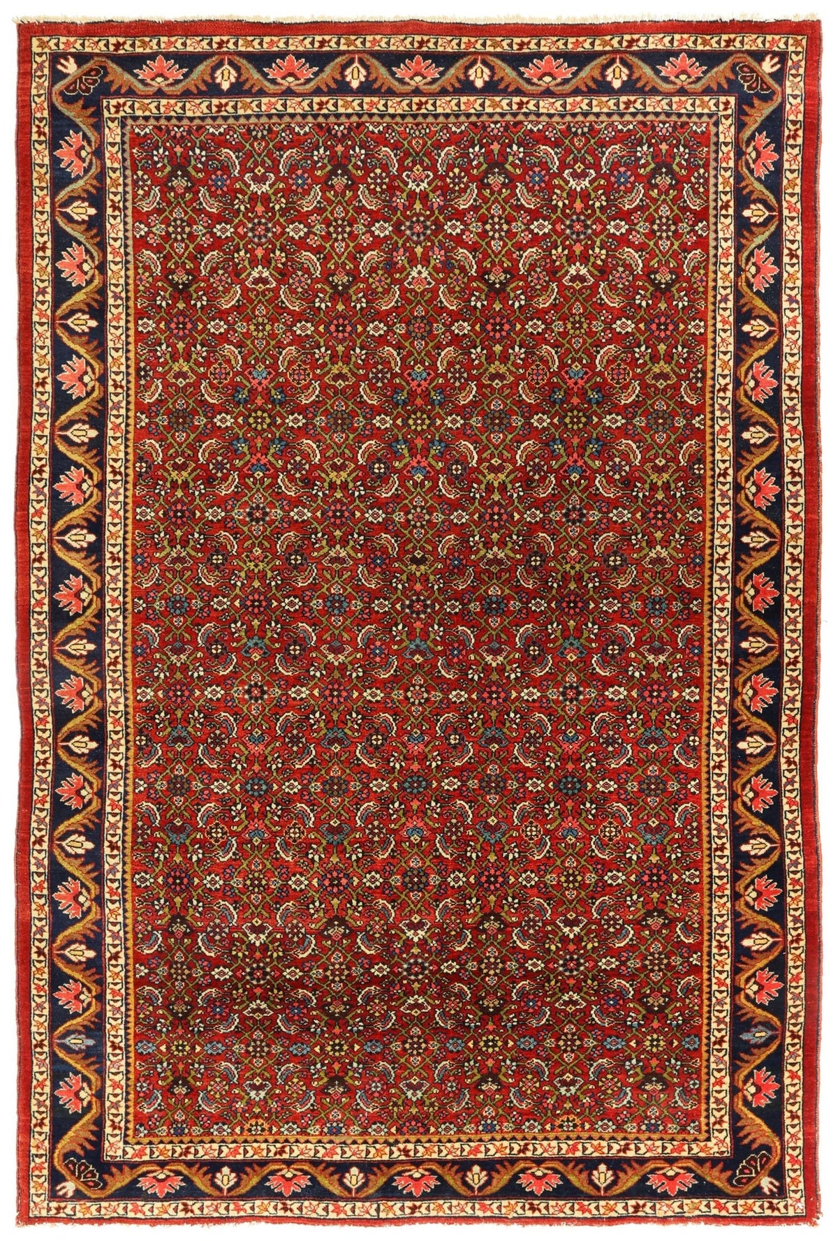 Antique Bijar Handwoven Tribal Rug