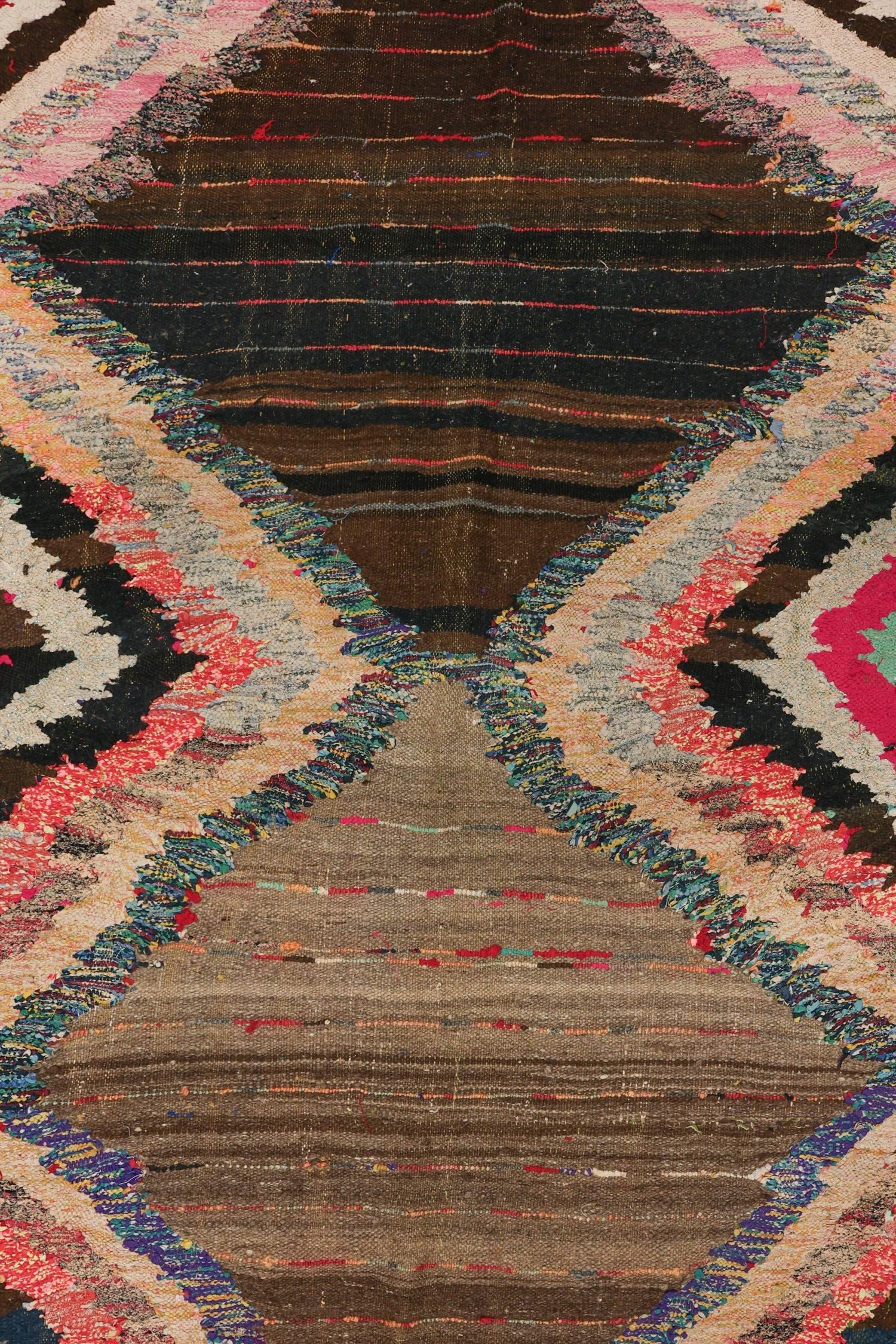 Vintage Boucherouite Handwoven Tribal Rug, J71858